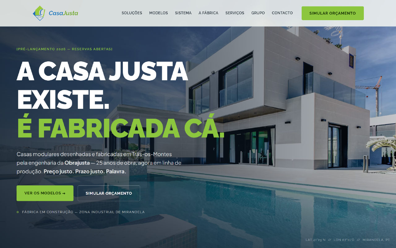 Casajusta — site de casas modulares