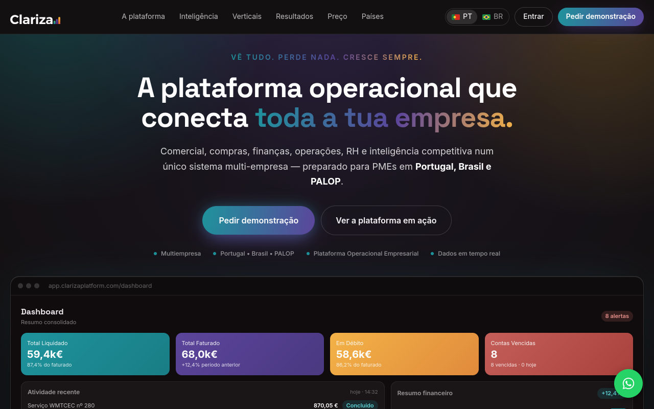 Site da Clariza Platform
