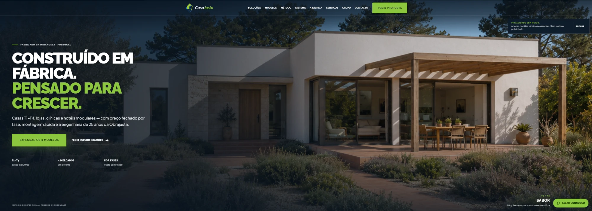 Website da Casajusta: Construído em fábrica, pensado para crescer